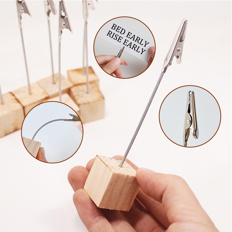 Photo Holder with Clips, Memo Clip Holder, Pack of 20