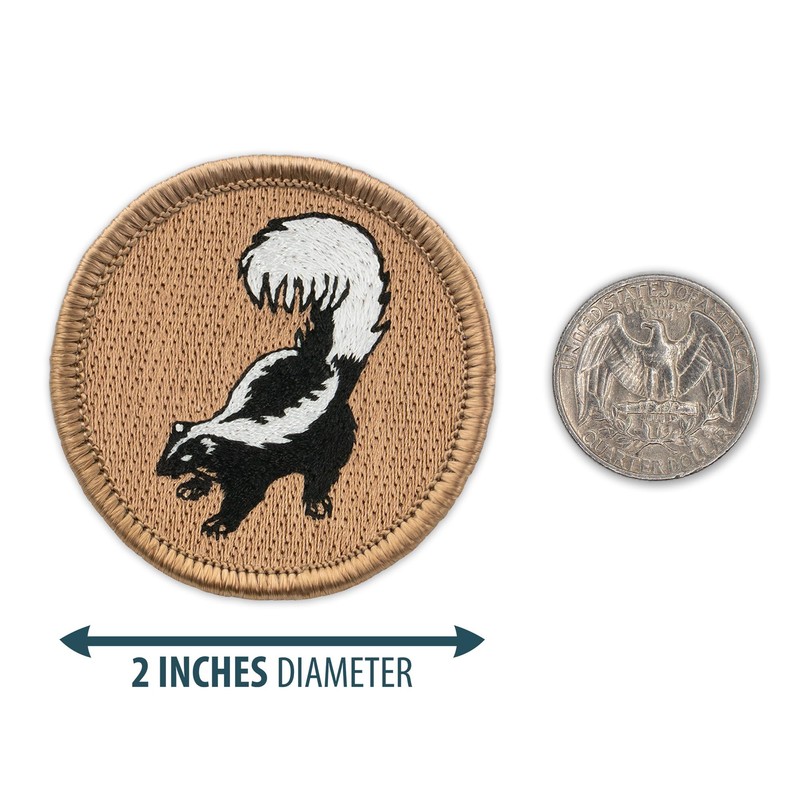 Skunk Patrol Patch - 2" Diameter Round Embroidered Patch (Hook-Fastener)