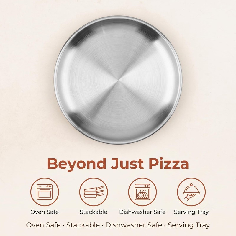 20 Pack 5.5 Inch Personal Pizza Pan, Stainless Steel Pizza