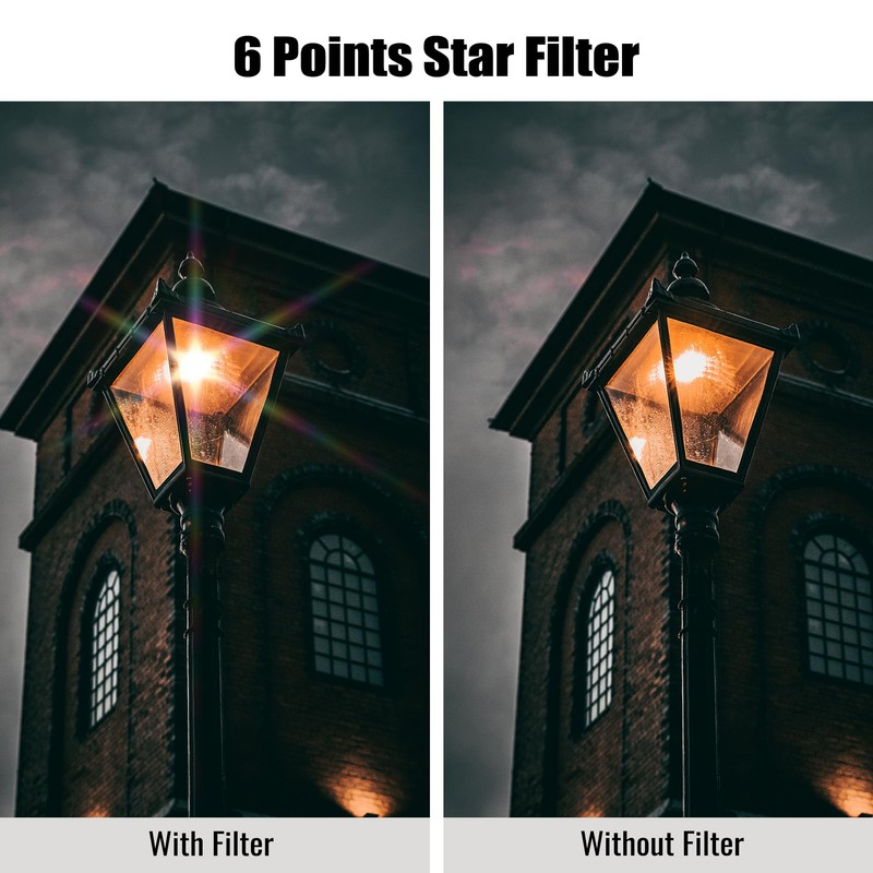 Walking Way 67MM 4/6/8 Points Star Filter Set Twinkle Effect
