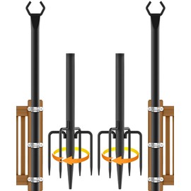 NUERPO 2 Pack String Light Poles,Metal Poles for Hanging Outdoor Light Strings,2 Pack 10 FT Light Poles Stand for Outside Garden,Patio,Wedding,Backyard,Deck,Party