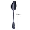 Black Dessert Spoon Set, Seeshine 6.5-inch Stainless Steel Shiny Black