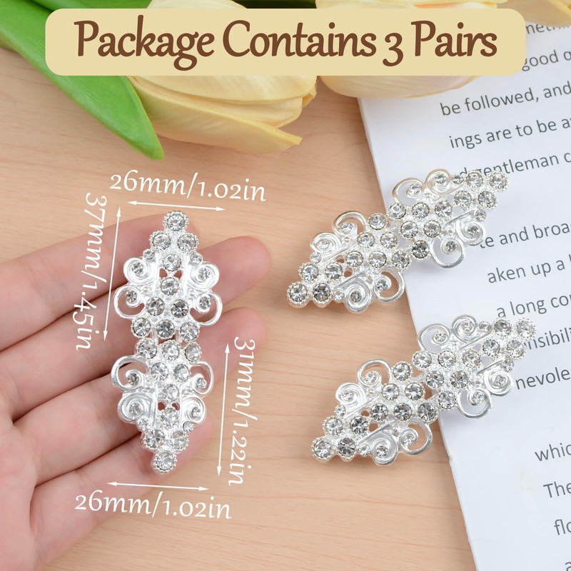WANDIC Cape Closure Clasps, 3 Pieces 6.3 cm Silver Cape