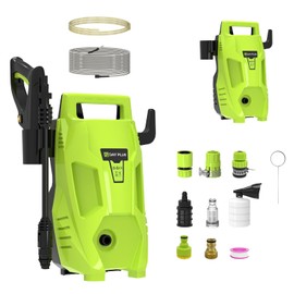 Electric Pressure Washer - Power Washer Electric Powered Hose Reel Interchangeable Nozzle & Foam Cannon, for Cars, Patios, and Floor Cleaning