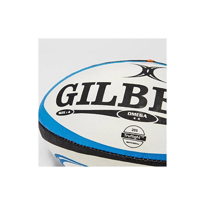 Gilbert Omega Match Rugby Ball - White - Size 4