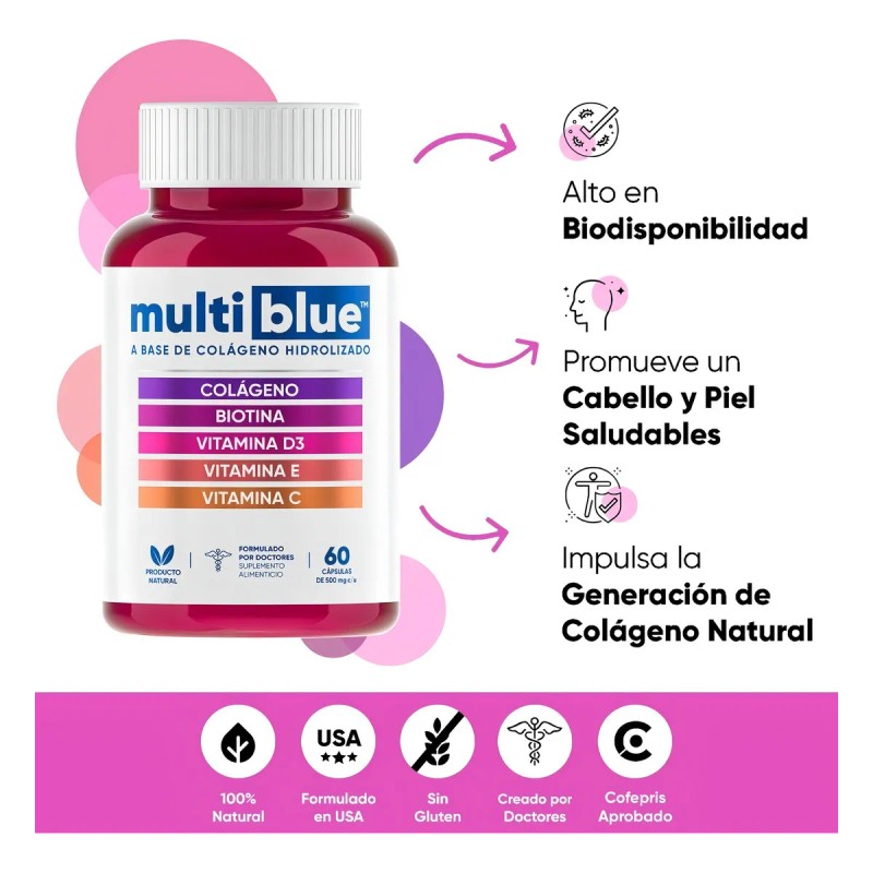 Multiblue Cólageno 60 cápsulas Sin sabor