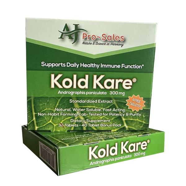 Kold Kare Daily Immune Health Function, 40 Count, Pack of 2 - Effective Against Cold, Sinus, Allergy Symptoms | Non-Habit Forming | No Side Effects