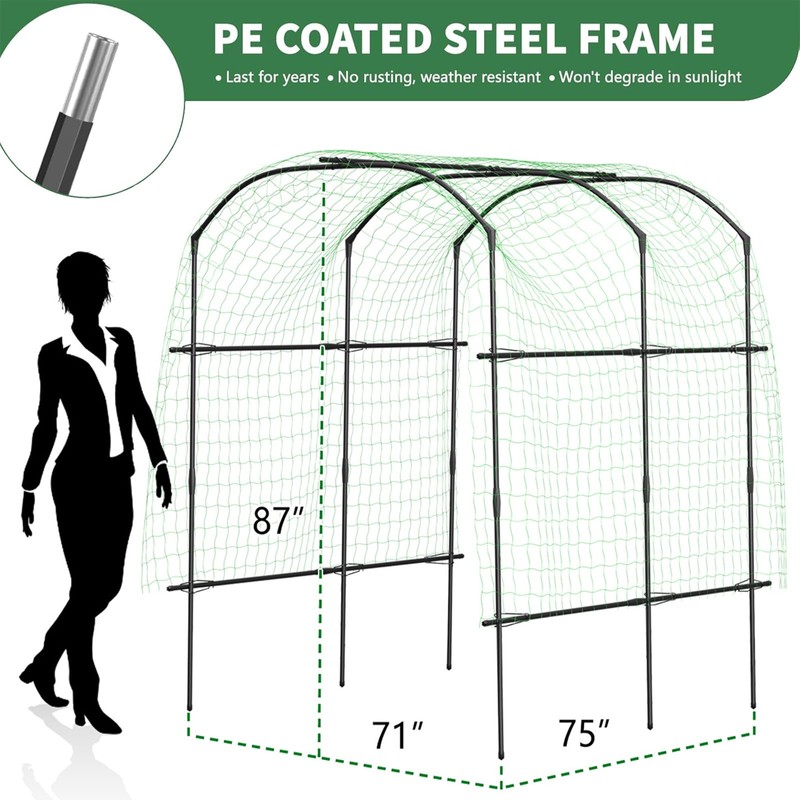 Tall Garden Arch Trellis for Climbing Plants, 87in Tall Metal