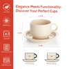 Sweese 8 Ounce Porcelain Stackable Cappuccino Cups with Saucers and