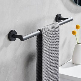18 Inch Towel Bar for Bathroom Wall Stainless Steel Towel Racks Kitchen Towel Holder Wall Mounted Towel Rod Bathroom Accessories (Matte Black)