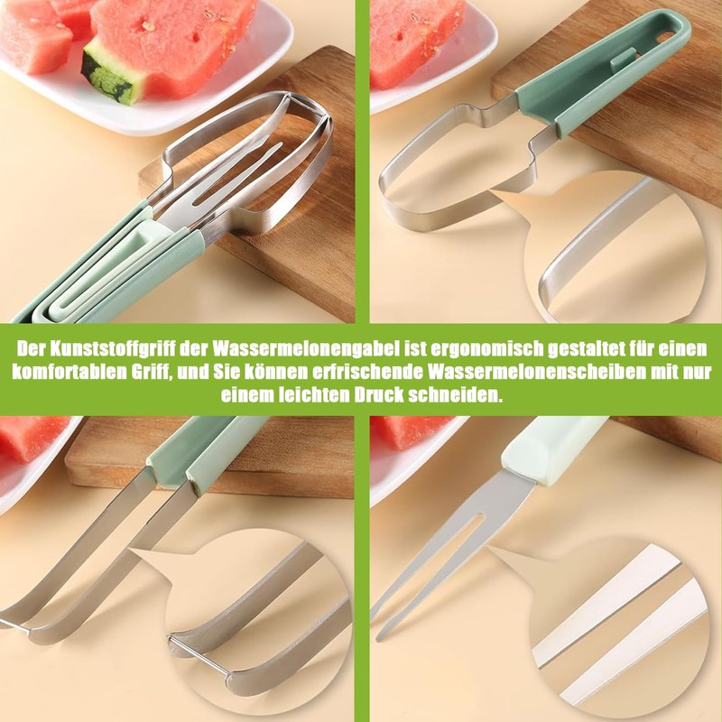 Norhogo 3-in-1 Watermelon Fork Cutter, Watermelon Cutter with Melon Cutter
