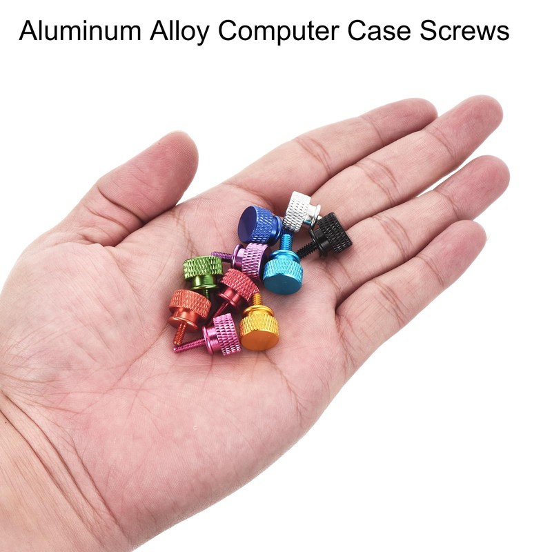 sourcing map 12pcs M3x6mm Knurled Thumb Screw Computer Case Threaded