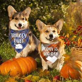 JOTFA 4 Pack Thanksgiving Dog Bandanas, Holiday Dog Bandanas Fall Dog Bandanas Dog Thanksgiving Outfit for Small Medium Large Dogs Pets (Small)