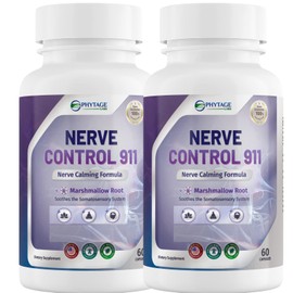 Nerve Control 911 - Natural Plant Based Nerve Health Supplement Capsules- 2 Pack