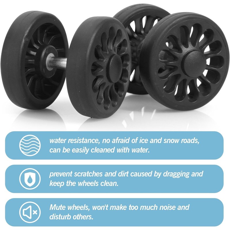 Volein Pack of 4 Suitcase Castors Replacement Wheels 50 x