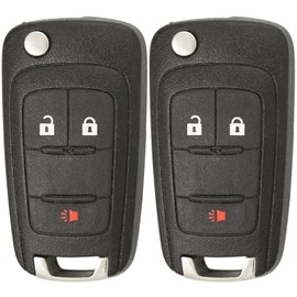 Keyless2Go Replacement Keyless Remote 3 Button Flip Car Key Fob For OHT01060512 (2 Pack)