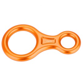 35KN Figure 8 Word Rope Descender Rappel Ring Rock Climbing Rescue Gear (Orange)