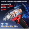 BRPOM 21V Cordless Electric Impact Wrench Gun 1/2'' with 2x