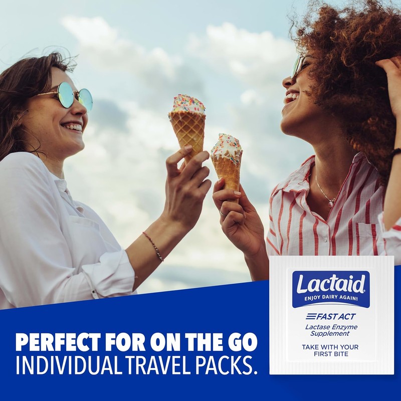 Lactaid Fast Act Lactose Intolerance Relief Chewables with Natural Lactase