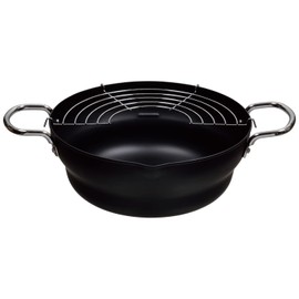 Pearl Metal Tempura Pot, 9.8 inches (25 cm), Two-Handed, Iron-Made, Step Design, Induction Compatible, Only One Stage HB-6151