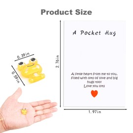 Pocket Hug with Greeting Cards, Long Distance Relationship Gifts, Anxiety Relief, Mental Health Positivity, Autism Fidget Gift, Stress Relief Gift for Her Him (yellow)