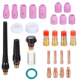 sourcing map 53pcs Tig Torch Kit for WP-17, WP-18, WP-26 with TIG Welding Torch Tungsten Electrode Holder Connector Ceramic Nozzle for Welding Equipment