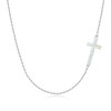 Ever Faith 925 Sterling Silver White Opal Tiny Dainty Sideways