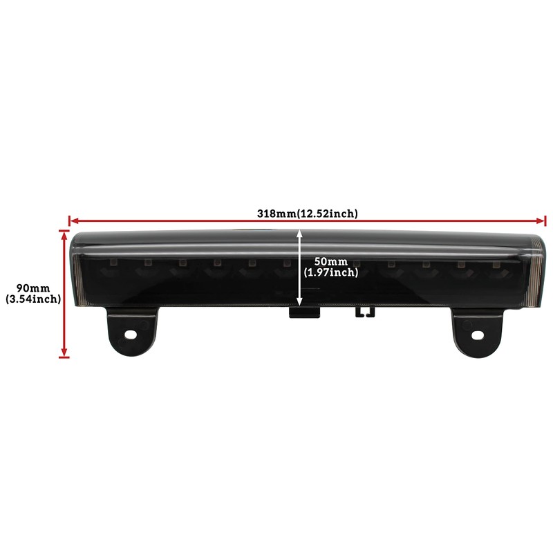 KEWISAUTO Smoked Black LED 3rd Third Brake Light Rear Brake