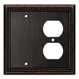 Henne Bery Sunken Pearls Heavy Duty Decorative Wall Plate Switch Plate Outlet Cover (Blank/Duplex, Aged Bronze)