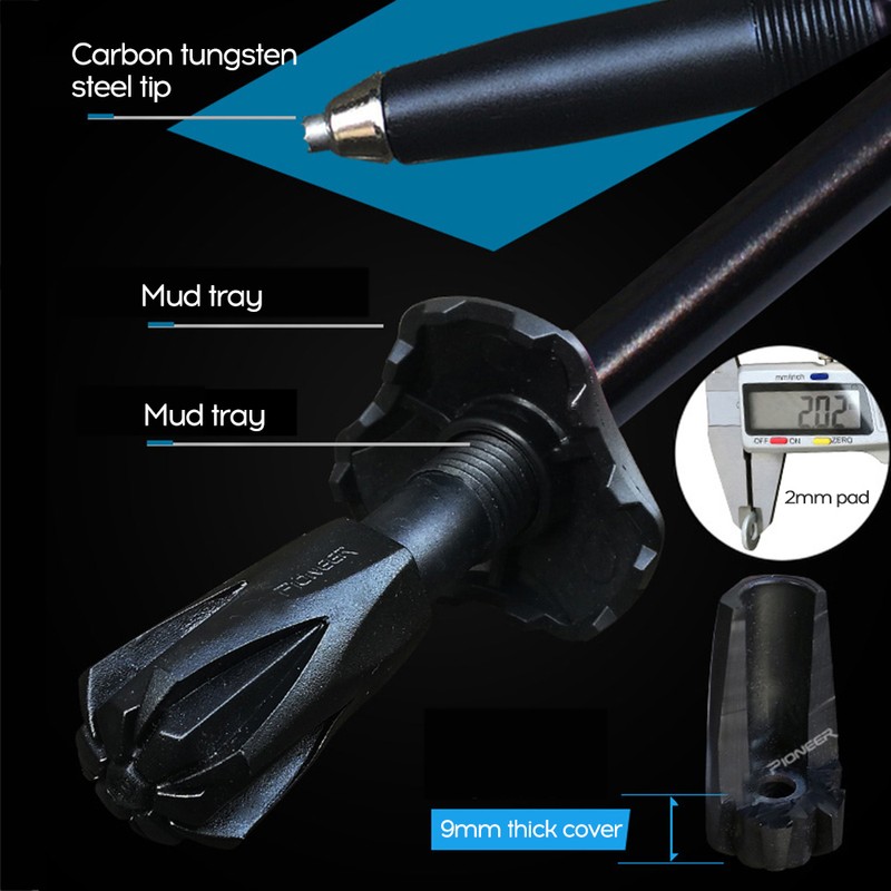 Anti-shock Walking Stick 3-Section Telescopic Adjustable Trekking Hiking Pole Ultralight