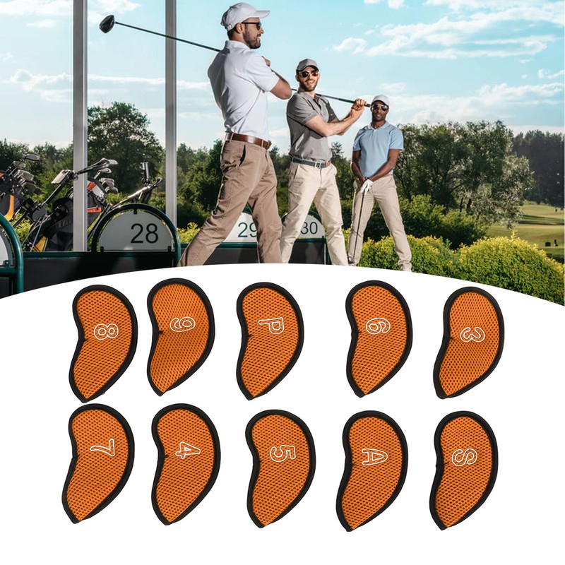 10pcs Golf Iron Covers Set with Numbers Waterproof Golf Head