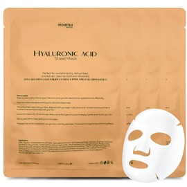Momisa Hyaluronic Acid sheet mask | Hydrating face mask for all skin types | Anti-Aging to Plump and Repair dehydrated skin | Deep Moisturizing treatment