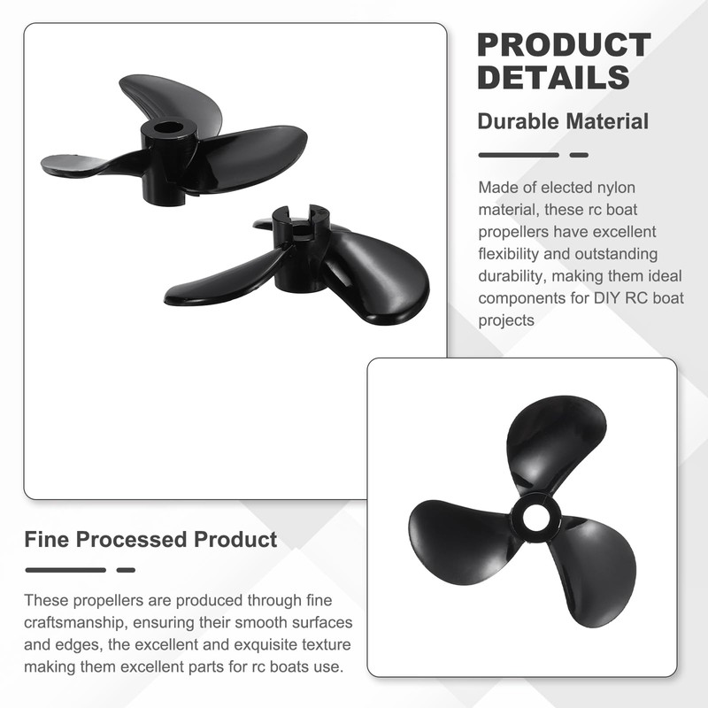 sourcing map RC Boat Propeller, 3 Blades Propellers 4mm Hole