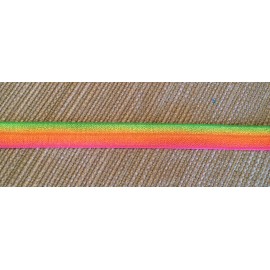 Unbranded 1 Yard 5/8” Rainbow Ombré Green Yellow Orange Pink Fold Over Elastic Hair Ties