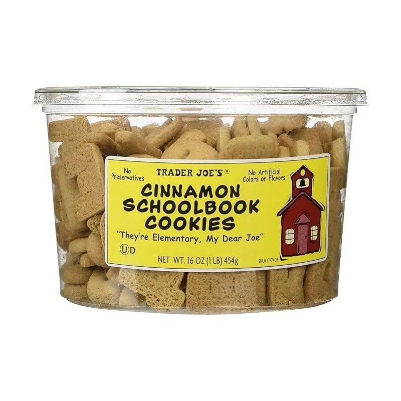 Trader Joe's Cinnamon Schoolbook Cookies 16 Oz. Container ( Snacks
