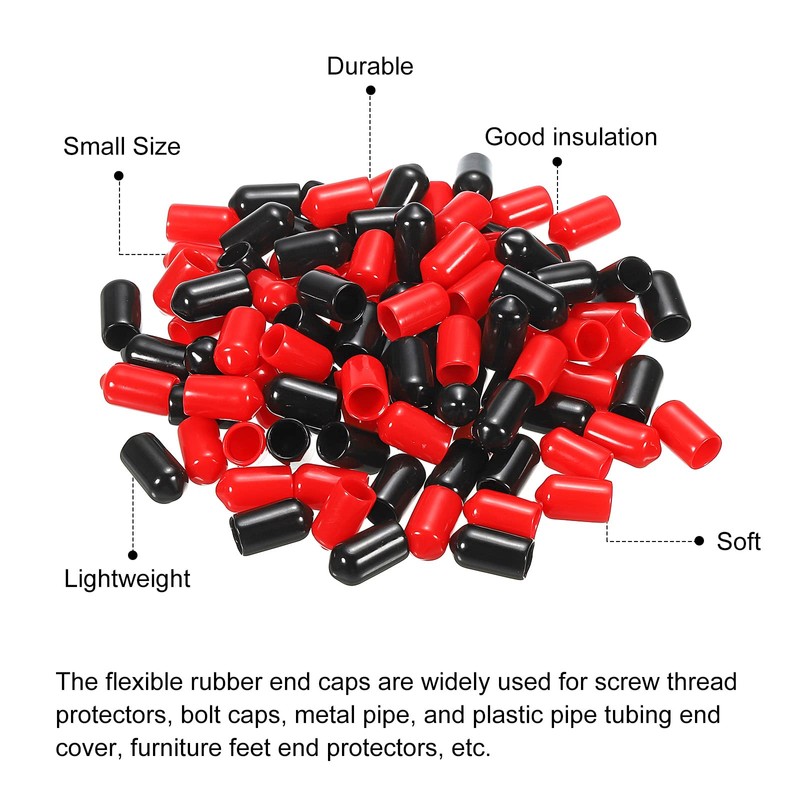 QUARKZMAN Pack of 100 Rubber End Caps Cover Assortment 8