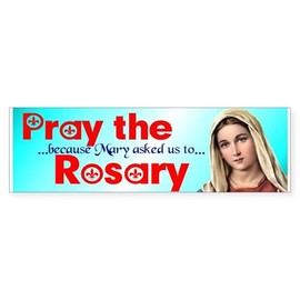 CafePress Pray The Rosary Car Sticker (Bumper 10 Pk)(A) 10"x3" Rectangle Bumper Sticker Car Decal (10 Pack)