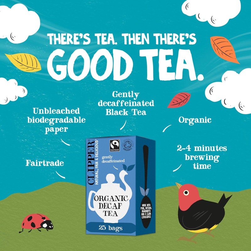Clipper Organic Everyday Decaf Tea Bags | Natural, Unbleached, Plant-Based