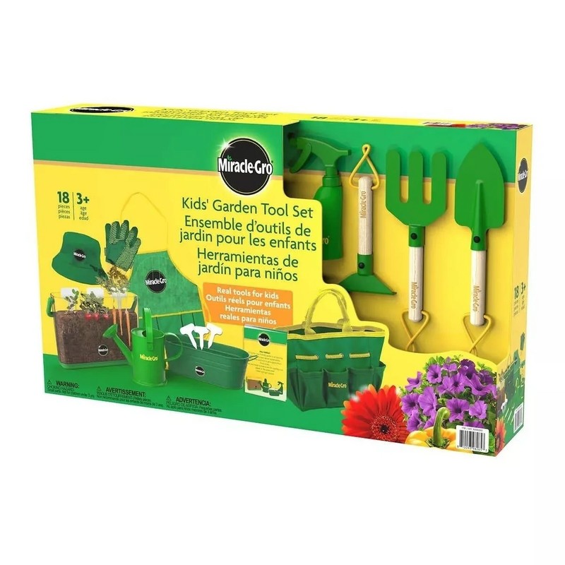 Miracle-Gro Kids' Garden Tool Set with Flower & Vegetable Seeds,