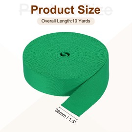 sourcing map 10 Yards Nylon Webbing Strap, 1 3/8-inch(38mm) Flat Webbing Straps Nylon Heavy Duty Webbing Strap for Luggage Strap Backpack Repairing DIY Crafting, Green