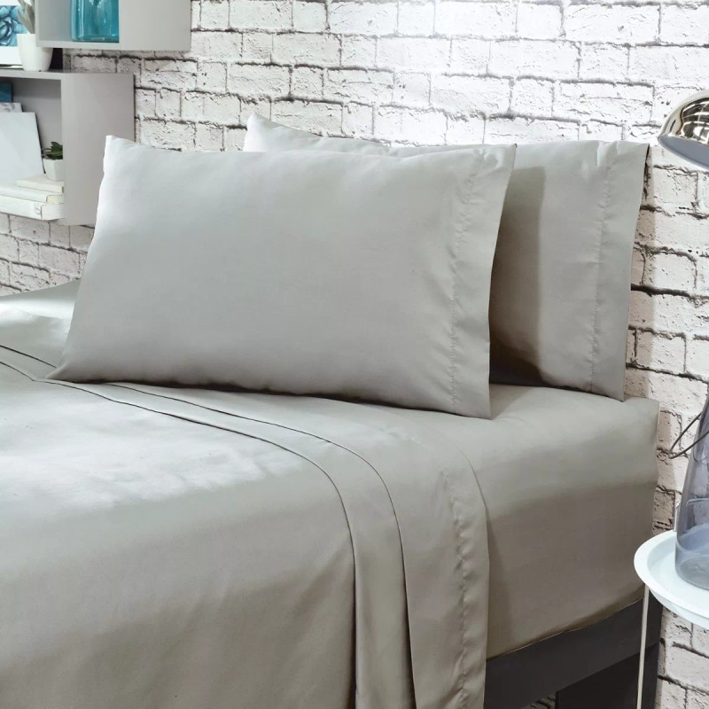 Vianney Juego Sábanas Matrimonial Simples Viasoft Gris Basic Vianney