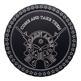 DipLidz Engraved snuff lid Come And Take Them (Black, 5600-Copenhagen Fiber Board)