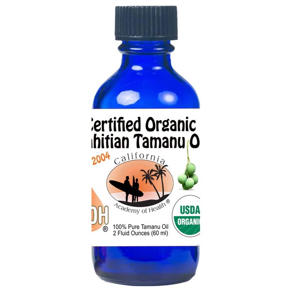 Tamanu Oil - Two 2 oz Bottles of Pure Cold Pressed Certified Organic Tahitian Tamanu (Kamani Oil) from CAOH®