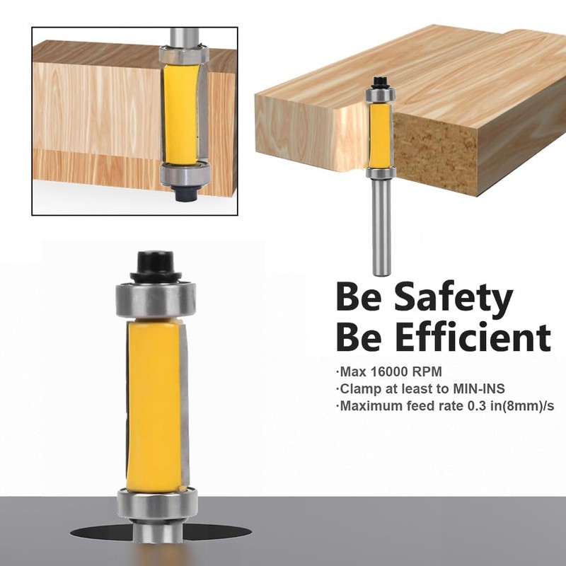Bestgle 8mm Shank Pattern Flush Trim Router Bit withTop and