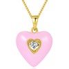 espere Baby Pink Heart Charm Necklace | Puffy Heart Pendant
