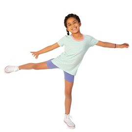 Mightly Girls' Cartwheel Shorts | 95% Soft Organic Cotton with a Touch of Stretch, Basic Comfort Bicycle Undershorts for Toddlers and Kids, Fair Trade Certified, Pack of 3, Bright Lights, X-Small