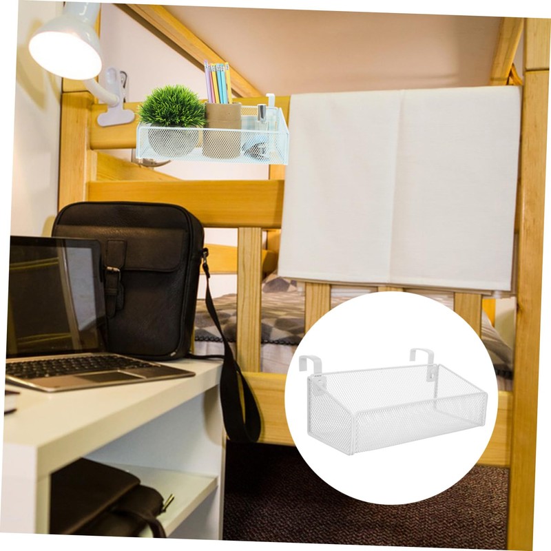 MAGICLULU Bedside Hanging Storage Basket Dormitory Bed Organizer with Hooks