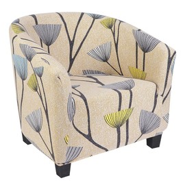 SearchI Club Chair Slipcover Stretch Barrel Chair Covers Printed Tub Chair Slipcovers Spandex Armchair Sofa Cover Removable Couch Furniture Protector Arm Chair Cover for Living Room (Dandelion)