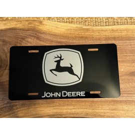 John Deere Black Laser Engraved John Deere License Plate
