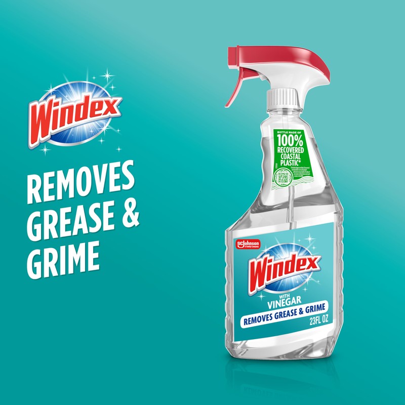 Windex Vinegar Glass and Surface Cleaner Spray Bottle, Packaging Designed